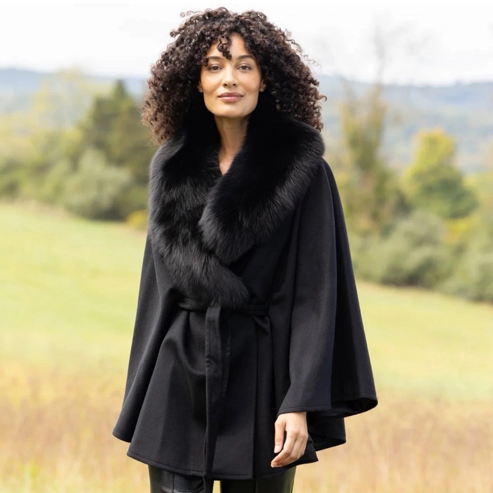 Sofia Cashmere Duchess Cape Coat